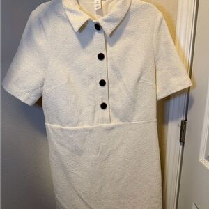 H&M Cream Textured Fabric